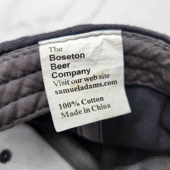 Samuel Adams Grey Logo Baseball Hat Cap Adjustable Snapback 100% Cotton OS - Picture 5 of 5